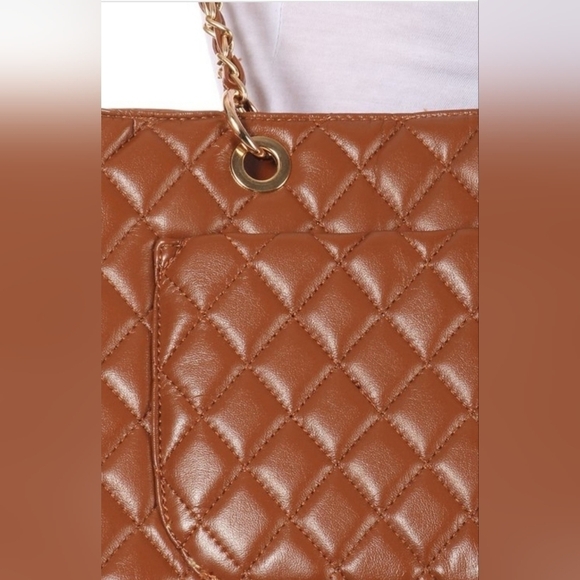 Brown Quilted Shoulder Bag - Picture 2 of 3